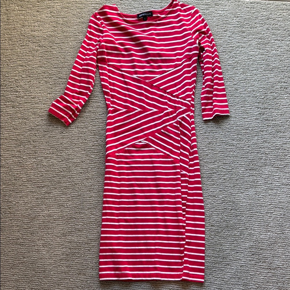 Stylish Red Striped Dress